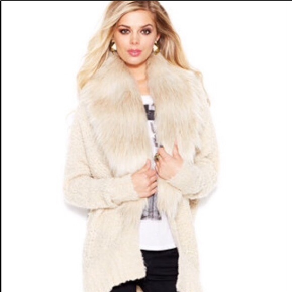 Guess Fur Collar Cardigan 